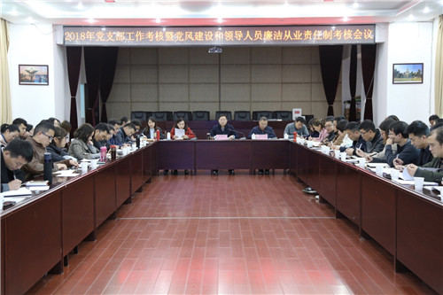 公司召開2018年度黨支部工作考核暨黨風建設(shè)和領(lǐng)導人員廉潔從業(yè)責任制考核會